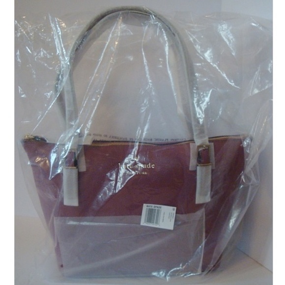 Kate Spade Maya Plum Berry Pink Leather Tote NWT - Picture 5 of 8